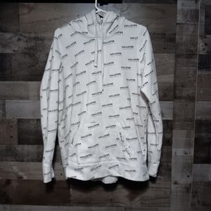 Hollister White Logo Hoodie